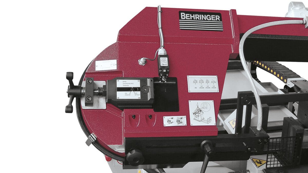 Behringer Metallbandsäge SLB240A Bandspannung mit automatischer Abschaltung bei Bandbruch