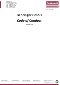 Code of Conduct - Behringer GmbH - English